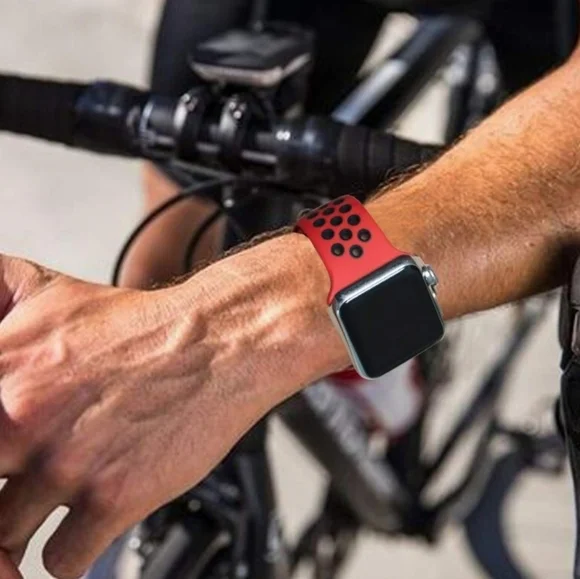 Silicone Apple Watch band Compatible with 41mm 38mm 40mm Apple watch Sport Band - Picture 3 of 3